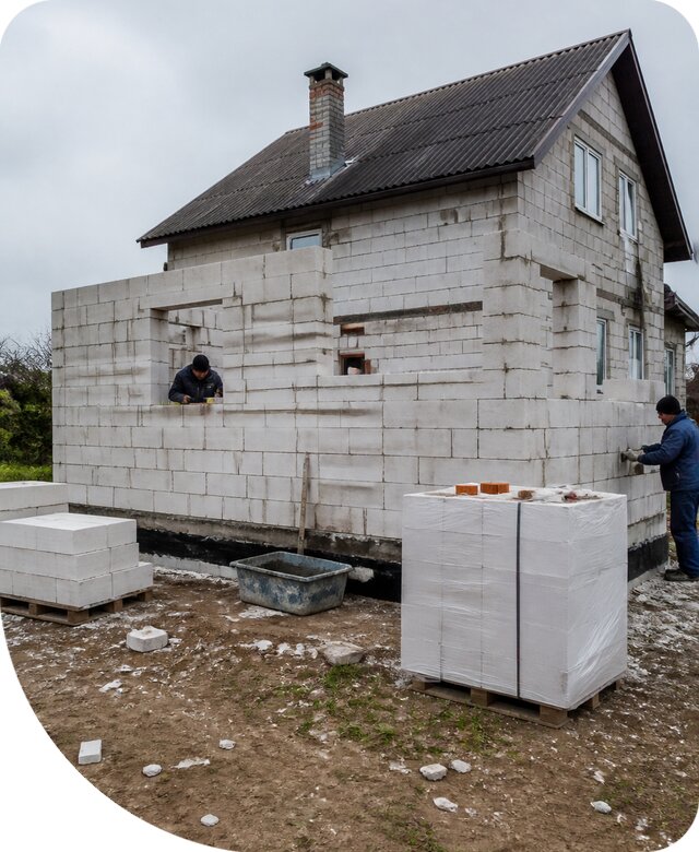Пристройка из пеноблоков к дому в Надыме под ключ недорого
