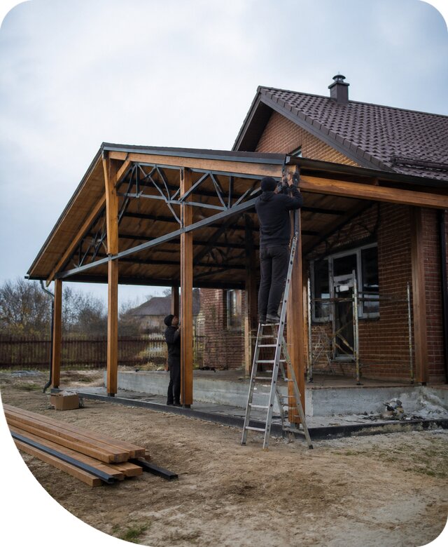 Пристройка навеса к дому и участку в Надыме под ключ